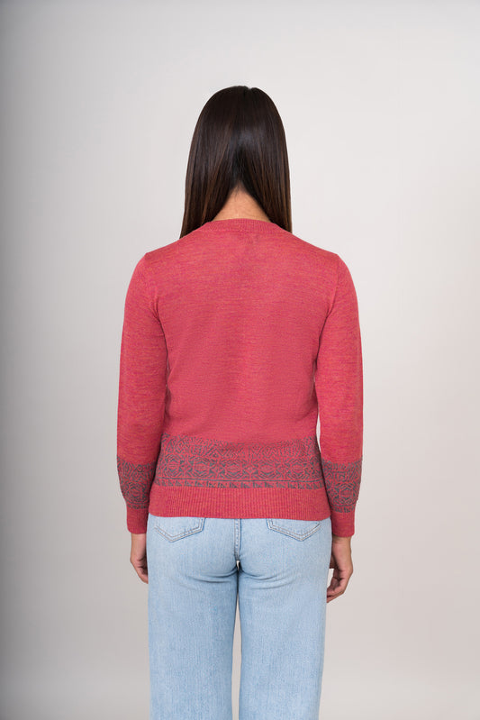 CHOMPA REMATE 128 | ROSA/GRIS CLARO