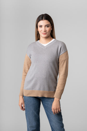 CHOMPA REMATE 110 | GRIS/CAMEL