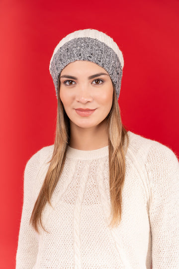 GORRO REMATE 100 | ECRU/GRIS