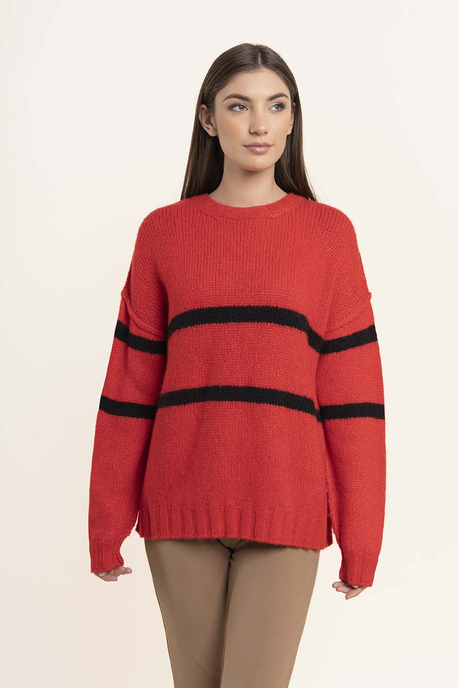 Sweater Remate 11 | Rojo Claro/Negro