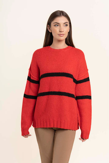 Sweater Remate 11 | Rojo Claro/Negro