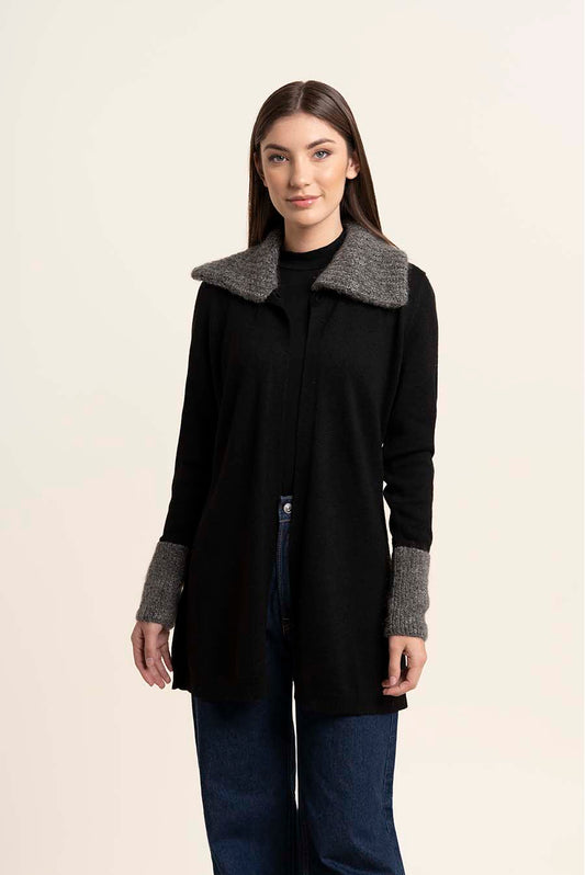 Cardigan Remate 14 | Negro/Gris