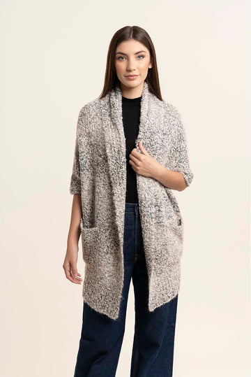 Cardigan Remate 12 | Ecru/Gris