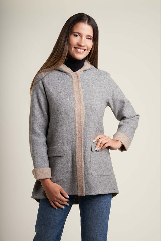 Abrigo Remate 9 | Gris / Café claro