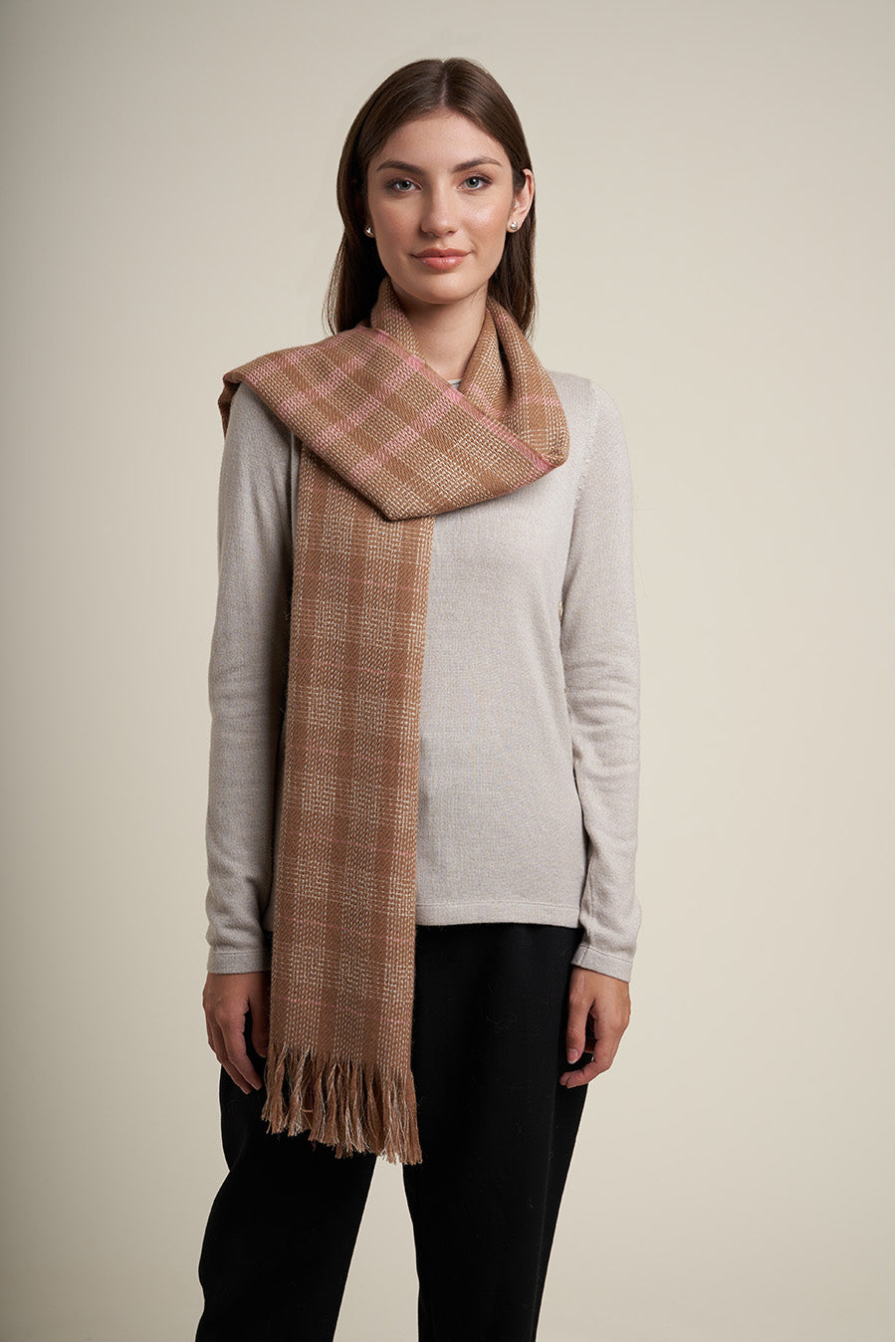 Lady Scarf Remate 4 | Camel / Rosado